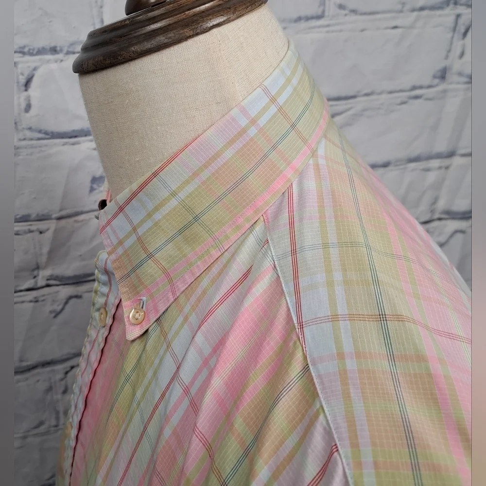 Burberry London Men's Button Down Shirt Check Vintage USA 90s Relaxed Fit Medium - Picture 6 of 16